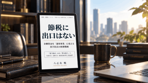新刊『節税に出口はない』をKindle端末に表示したイメージ